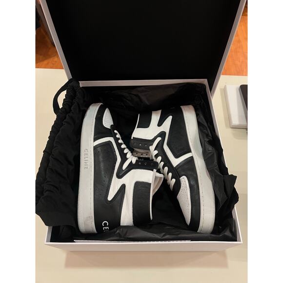 Celine CT-01 Z Black White Leather Trainer Sneaker Size 43 main image 4